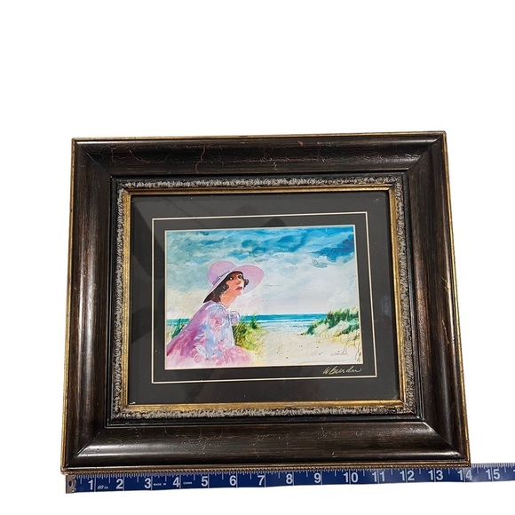 W. Burden Portrait & Landscape Beach Scene Professionally Framed Wall Art Signed - Picture 5 of 13